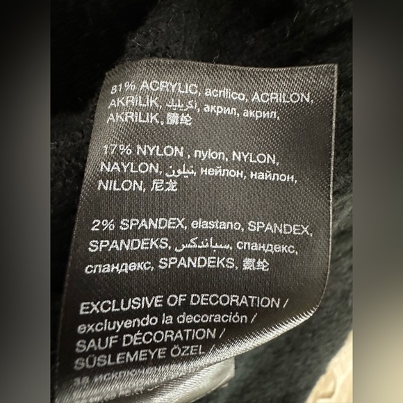 Bebe | Black Sweater with Embellished Jeweled Beaded Collar Neckline Size Medium - Picture 14 of 16